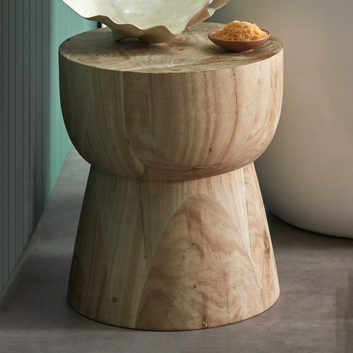 timber side table stool